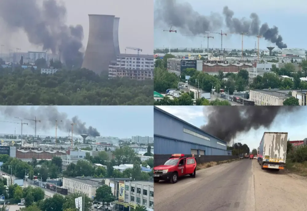 INCENDIU PUTERNIC LA UN DEPOZIT DIN BUCUREȘTI. A FOST EMIS MESAJ RO-ALERT
