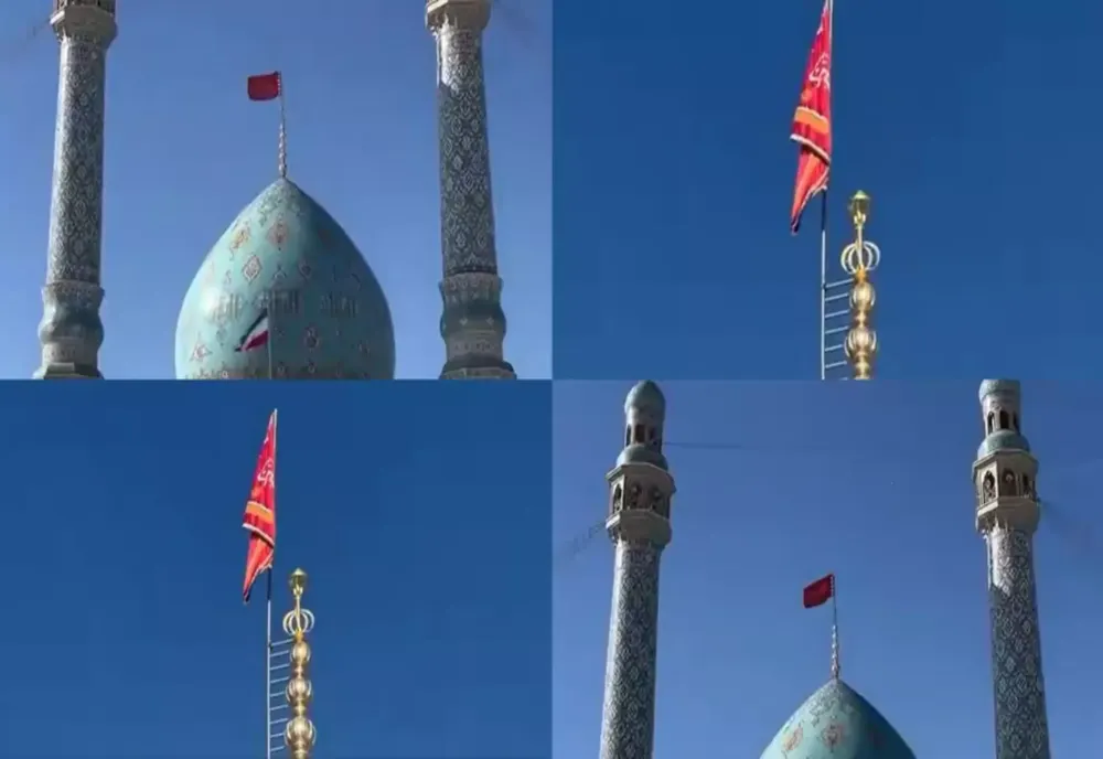 Iranul ridică steagul roșu peste cupola Moscheii Jamkaran. Ce semnifică acest gest -VIDEO