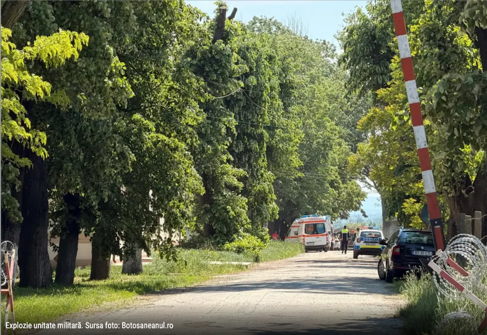 Explozie la o unitate militară din Botoșani. Doi militari au suferit arsuri